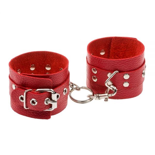Наручники Leather Restraints Hand Cuffs Red - зображення 1