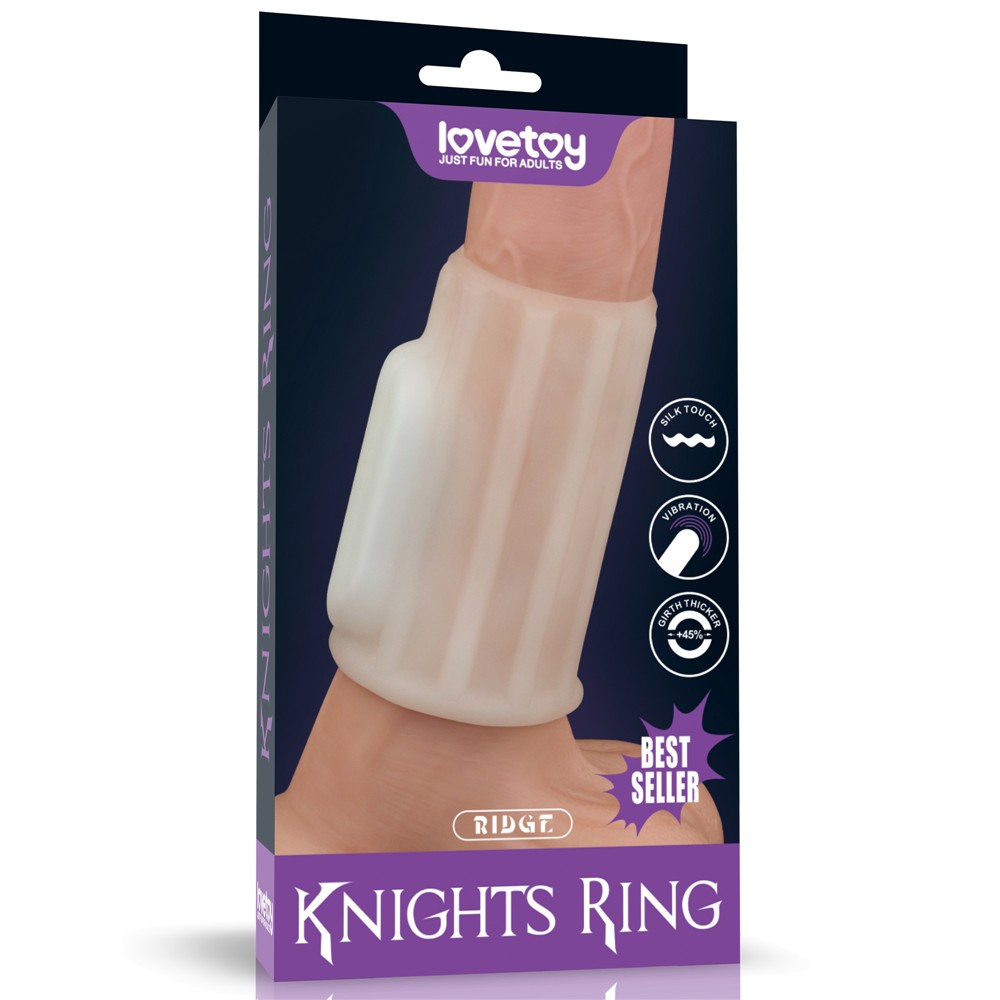 Насадка на член - Vibrating Ridge Knights Ring White - зображення 1