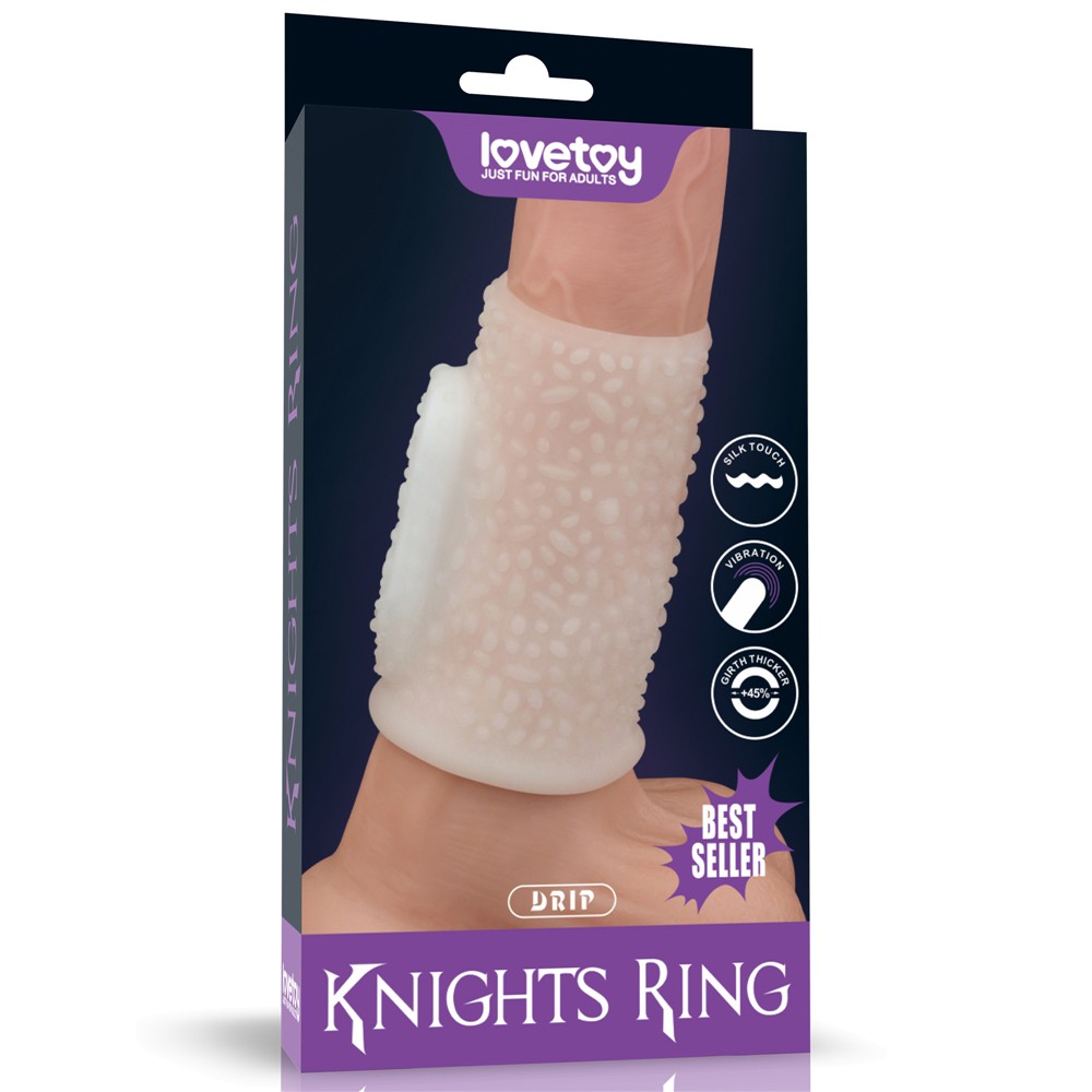 Насадка на член - Vibrating Drip Knights Ring White - зображення 1