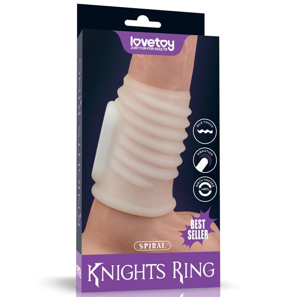 Насадка на член - Vibrating Spiral Knights Ring White - зображення 1