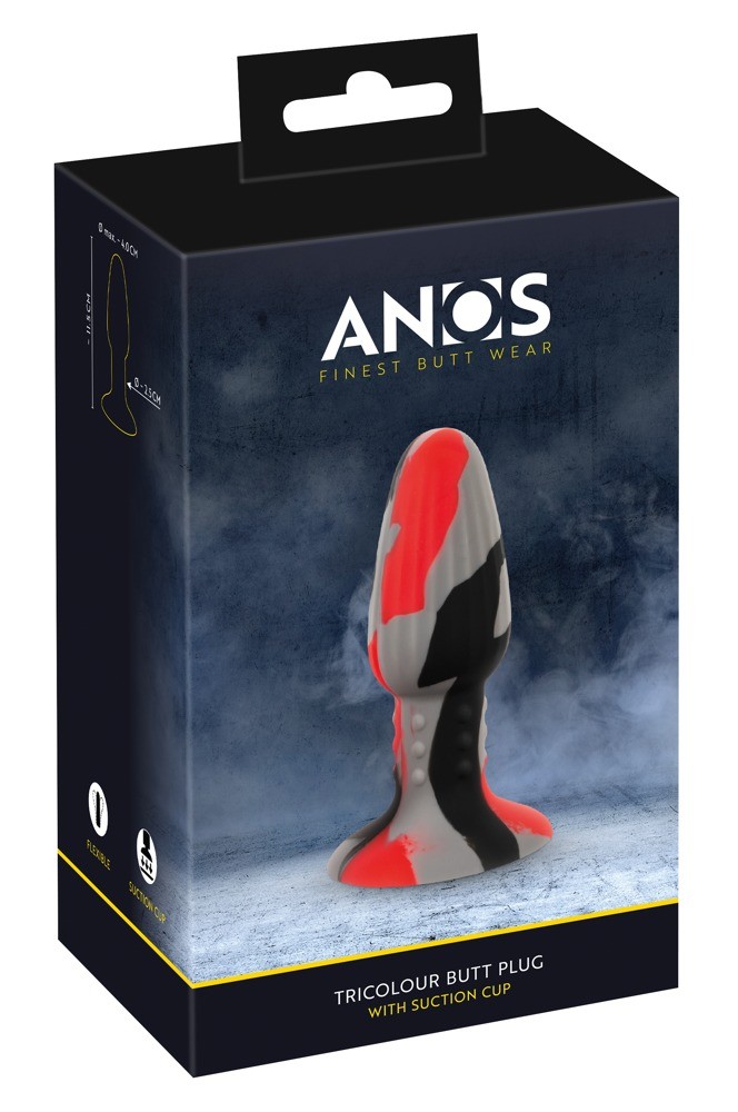 Анальна пробка - Anos Tricolour Butt Plug - зображення 1