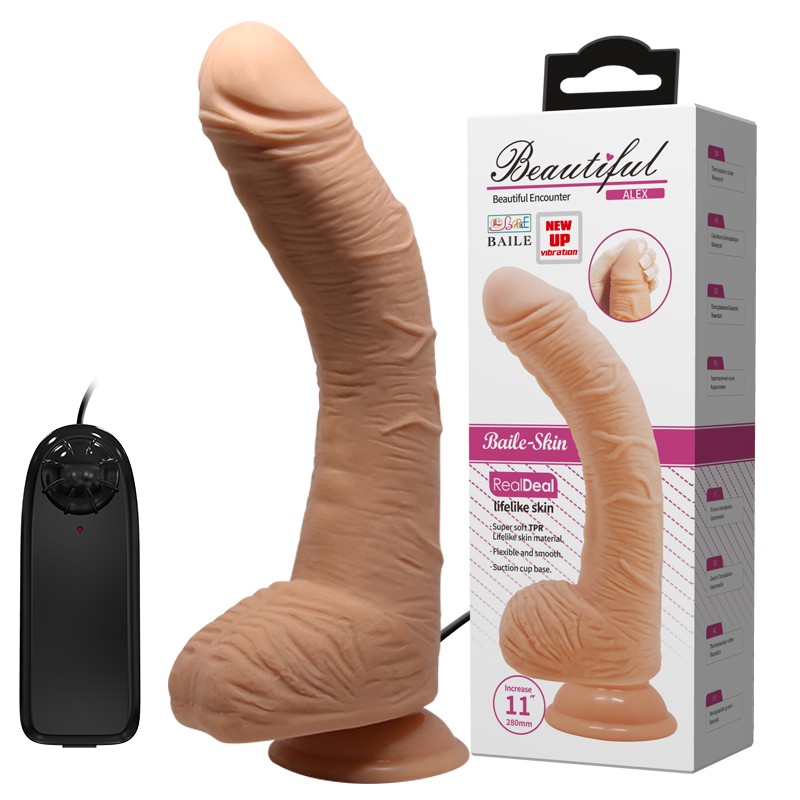 Вібратор - Beautiful Encounter Alex Vibrating Dildo Flesh - зображення 1