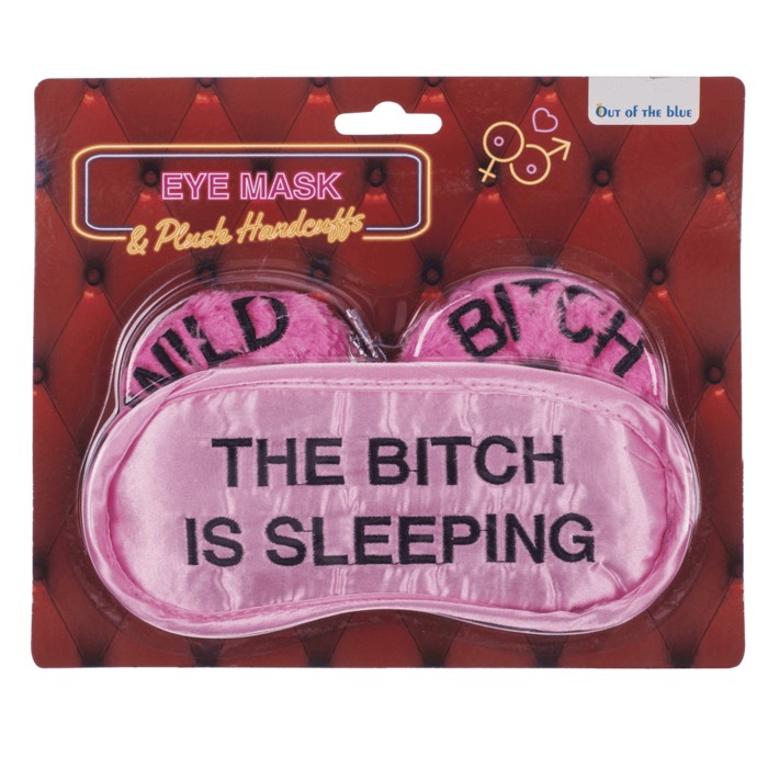 Плюшеві наручники та маска для очей Wild Bitch Pink - зображення 1