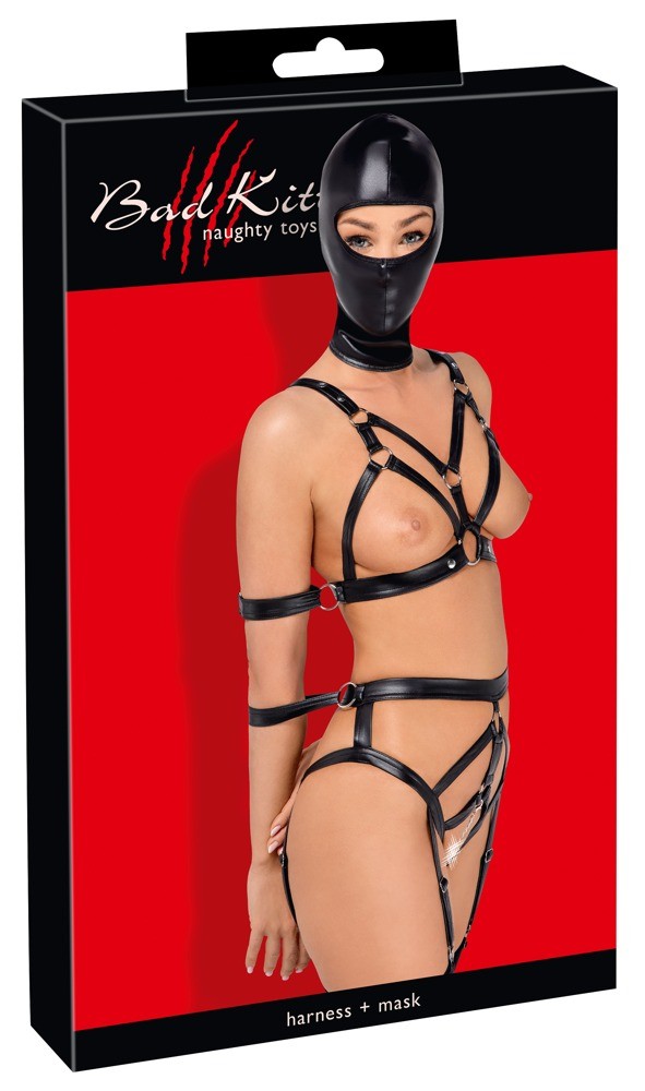 Боді з маскою - 2480492 Bad Kitty Strap+Mask Set, black XS - зображення 1