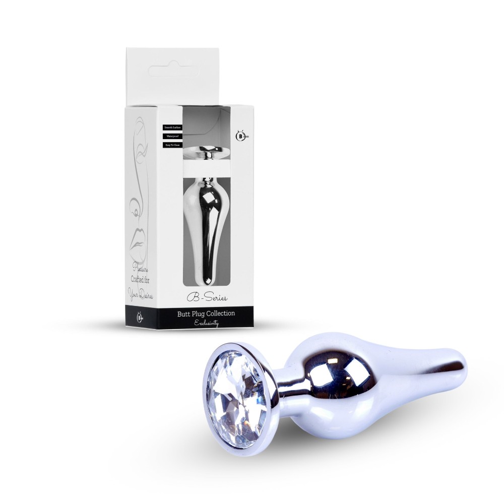 Анальна пробка - Jewellery Silver Long Plug Clear - зображення 1