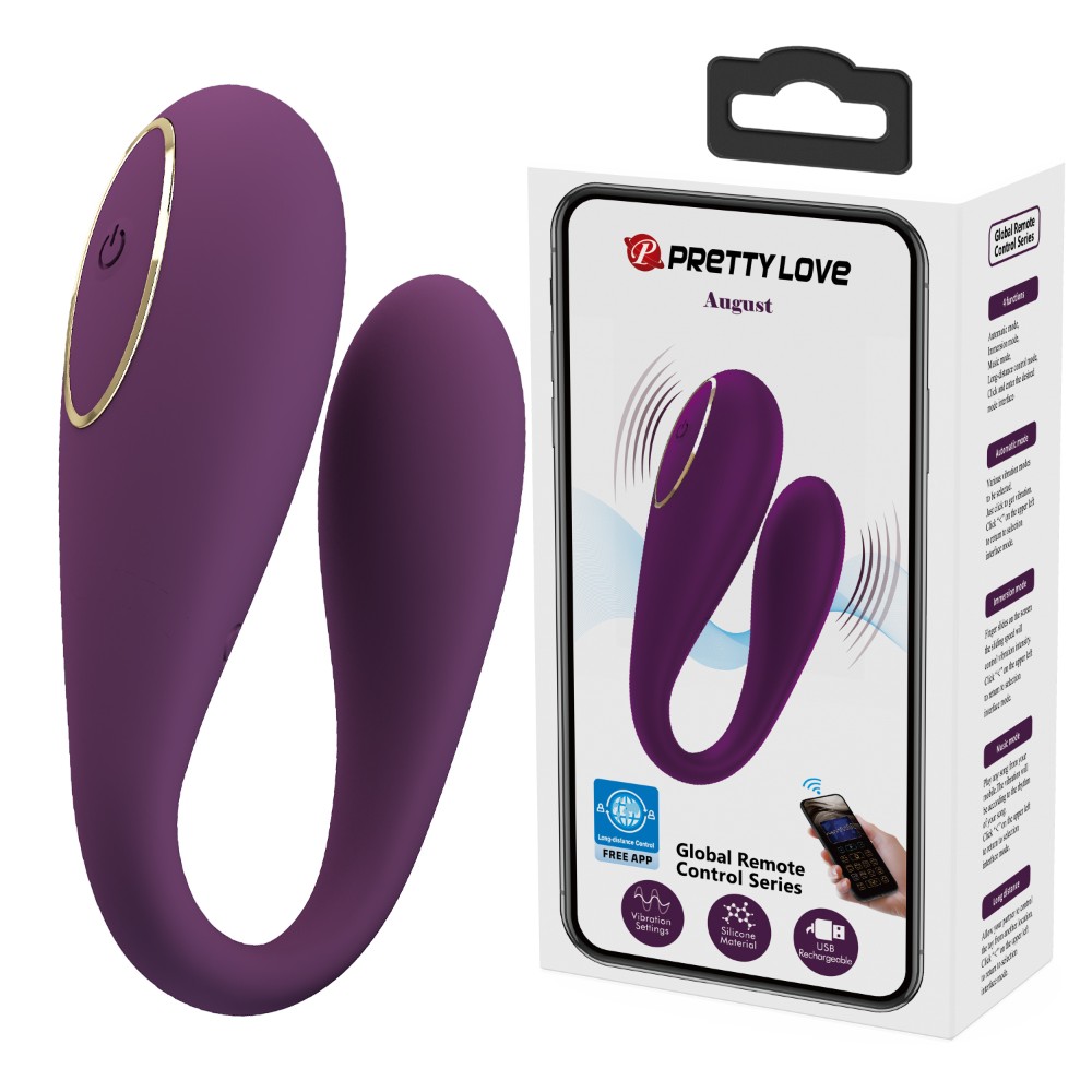 Вібратор - Pretty Love August Stimulator Dark Purple (App) - зображення 1