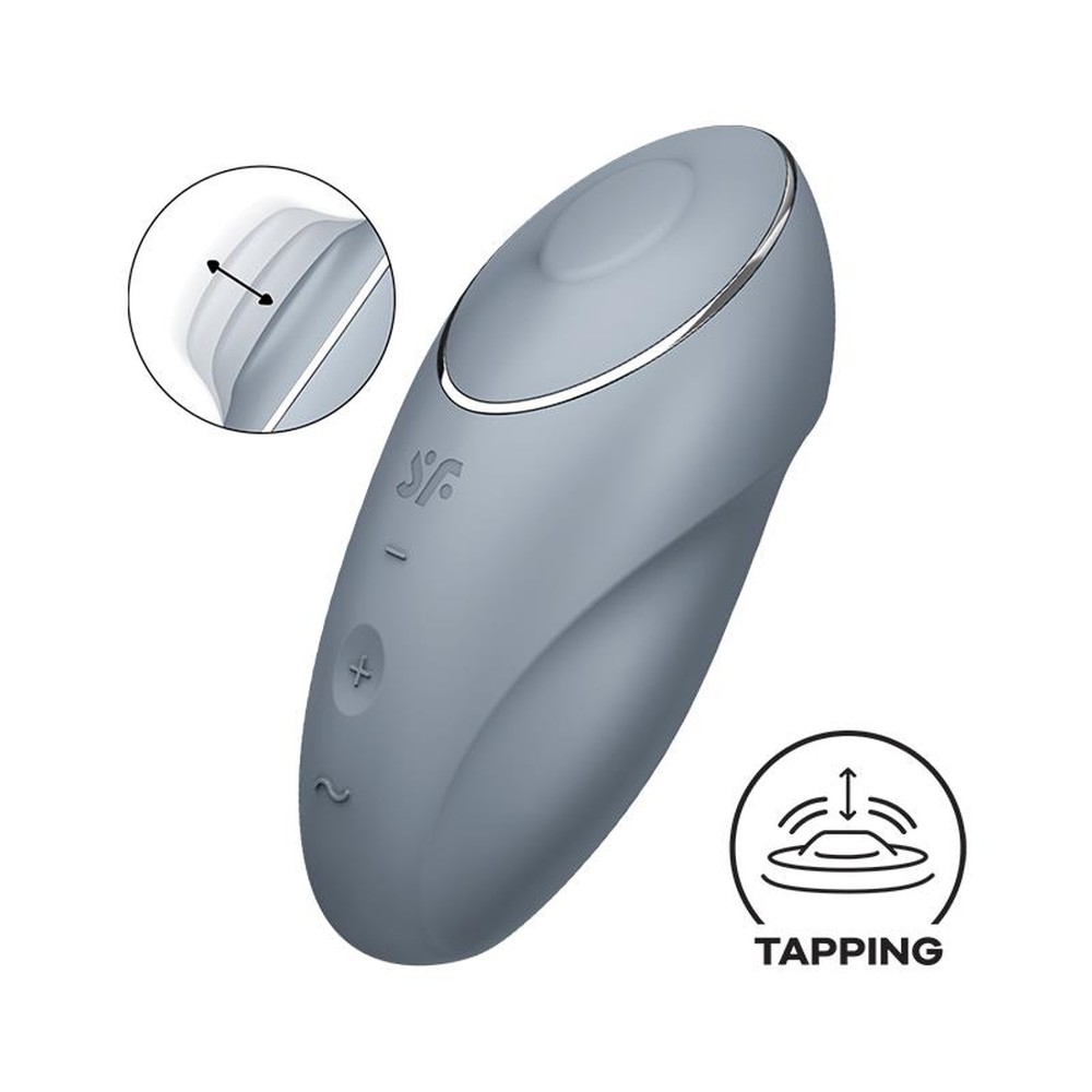 Кліторальний стимулятор - Satisfyer Tap & Climax 1 Bluegrey - зображення 1