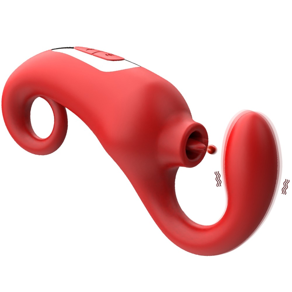 Вібратор - Merfi, 10 Vibration Functions, 10 Frequency Tongue Licking USB - зображення 1