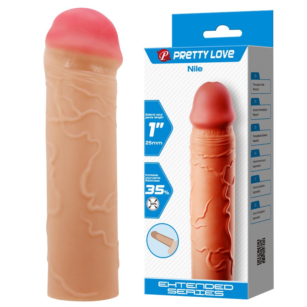 Насадка на член - Pretty Love Nile Penis Extender +1" Flesh - зображення 1