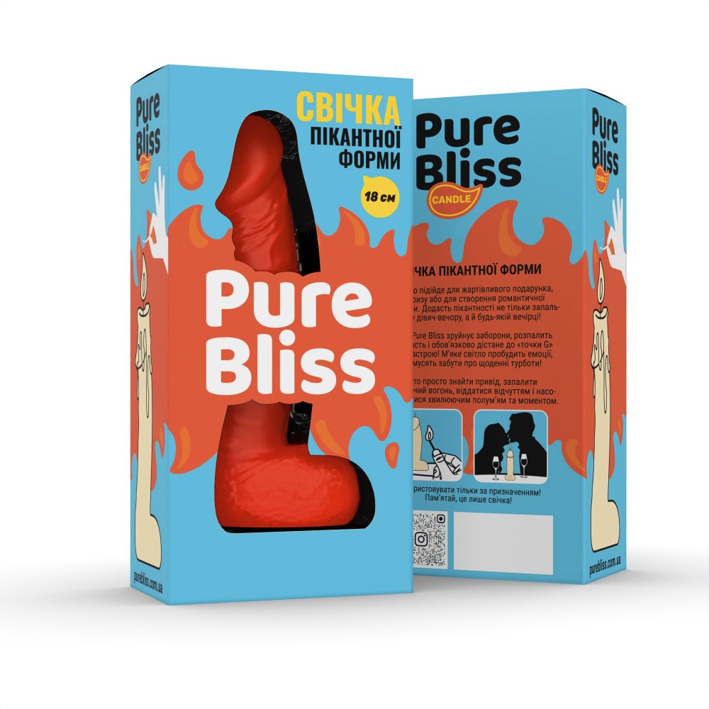Свічка член Pure Bliss 18 см Orange - зображення 1
