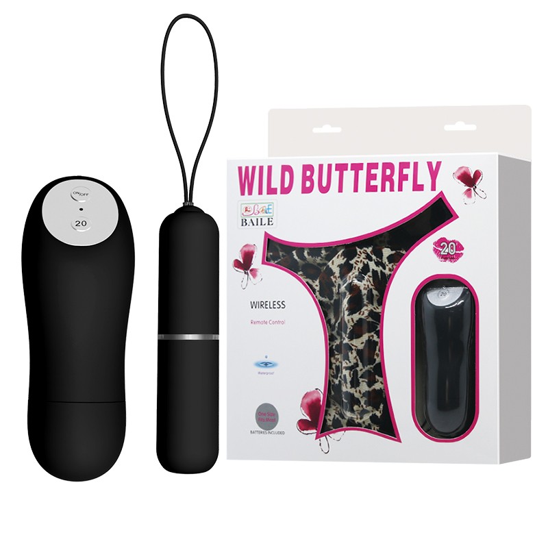 Трусики з вібропулею - Wild Butterfly Black - зображення 1