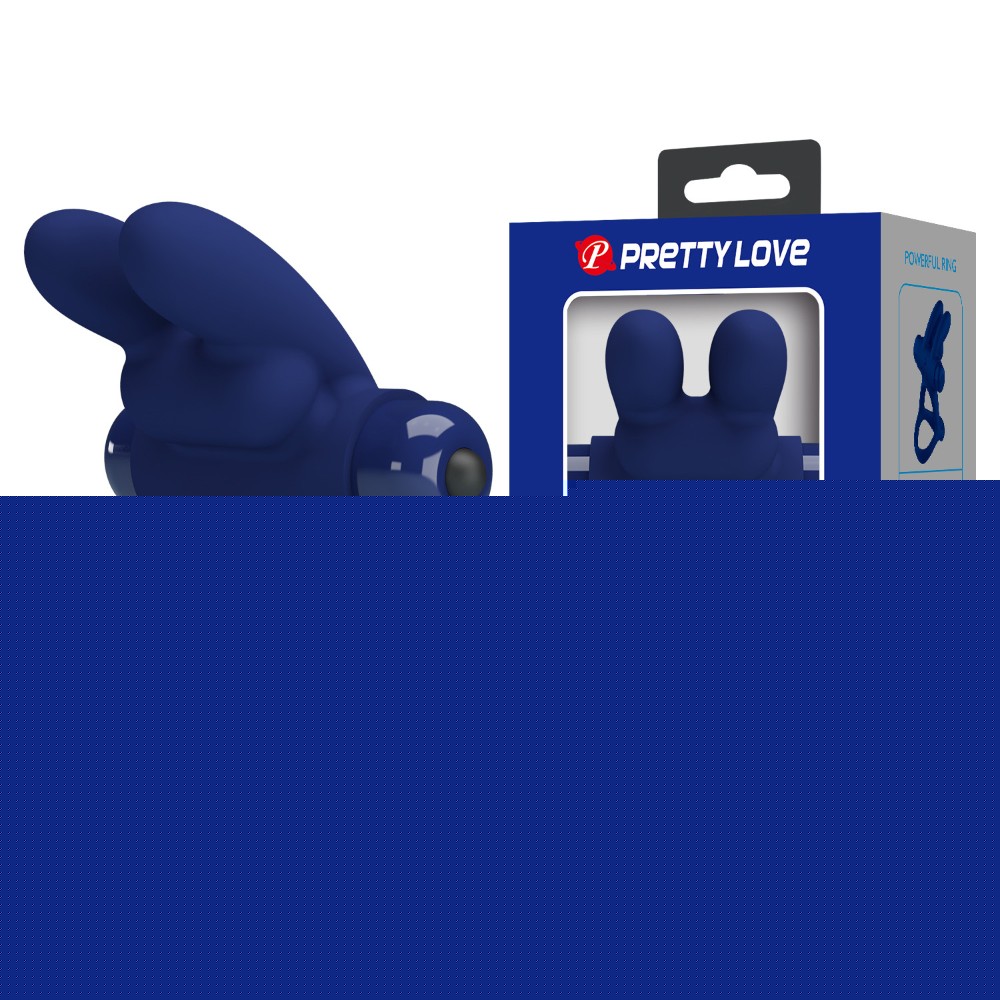 Ерекційне кільце - Pretty Love Powerful Vibro Cock Ring Bunny Blue - зображення 1