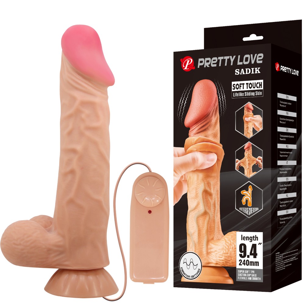 Вібратор - Pretty Love Sliding Skin 9.4" Flesh - зображення 1
