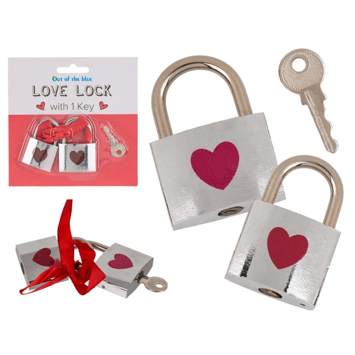 Металеві замочки з ключиком Love Lock, 4,7 см і 5 см - зображення 1