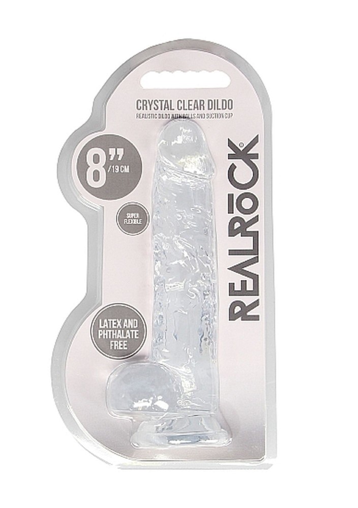 Фалоімітатор - Realrock Dildo 8" Transparent - зображення 1