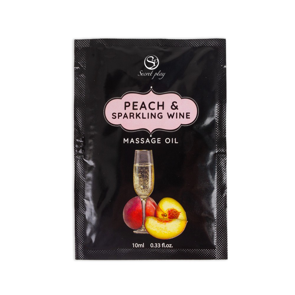 Масажна олійка - Secret Play Peach & Sparkling Wine, 10 мл - зображення 1