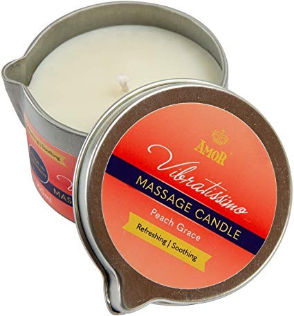 Масажна свічка - Vibratissimo Peach Grace, 100 мл - зображення 1