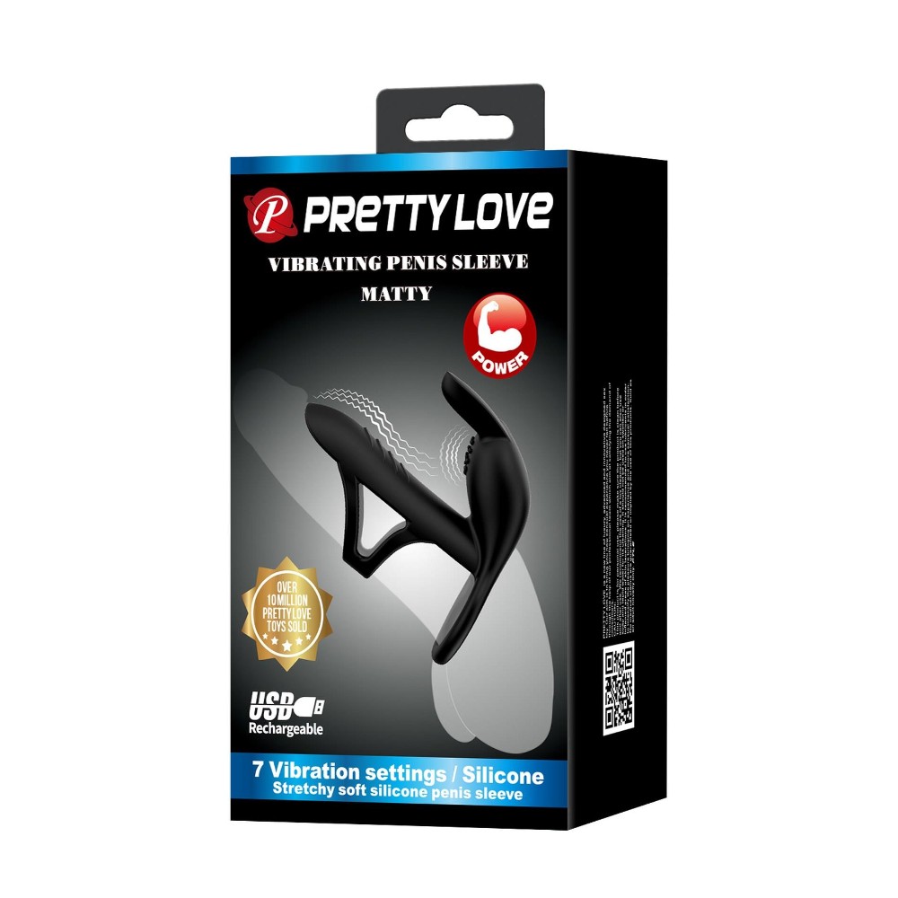 Насадка на член - Pretty Love Vibrating Penis Sleeve MATTY - зображення 1