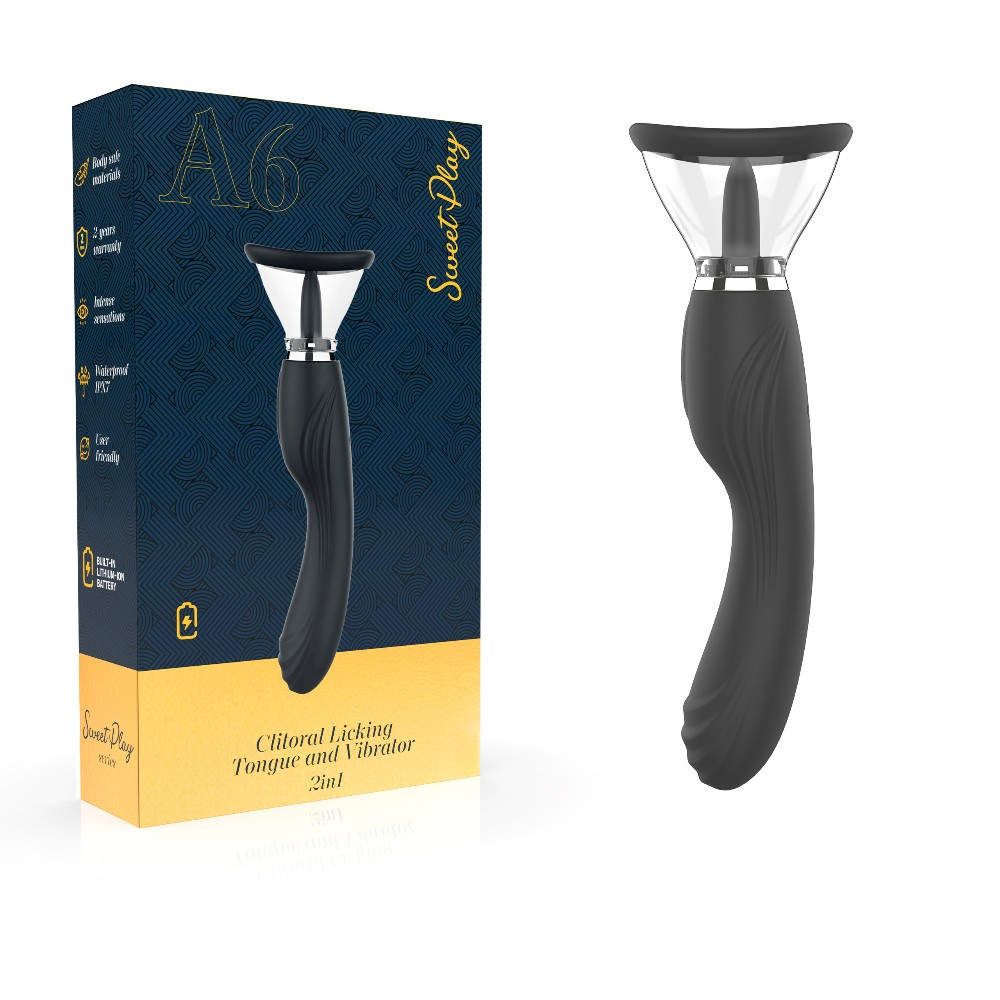 Вібратор - Erospace Sweet Play Clitoral Licking Tongue And Vibrator 2in1 A6 - зображення 1