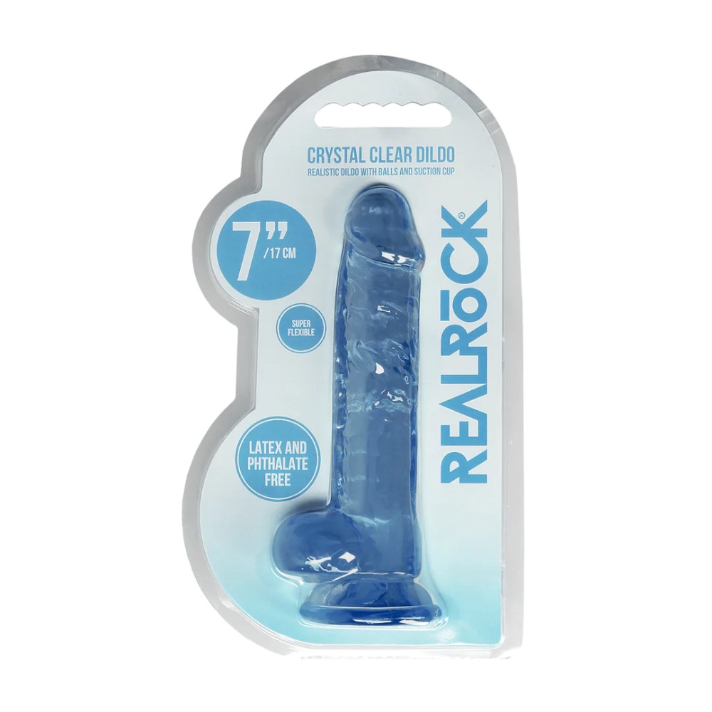 Фалоімітатор - Realrock Dildo 7" Blue - зображення 1
