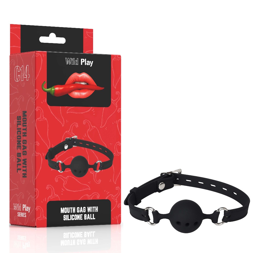 Кляп - Erospace Wild Play Mouth Gag With Silicone Ball C14 - зображення 1
