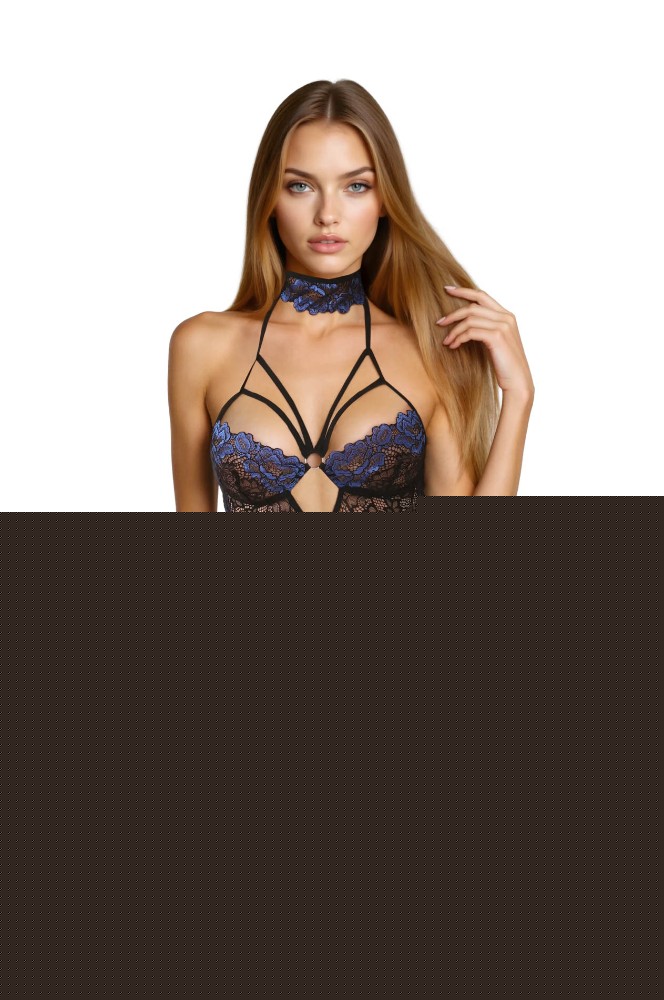 Комплект білизни - Set body and neckband 11030, blue/black 2XL - зображення 1