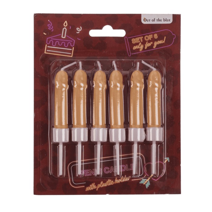 Свічки у вигляді пеніса Penis Candles Flesh, 6  шт. - зображення 1