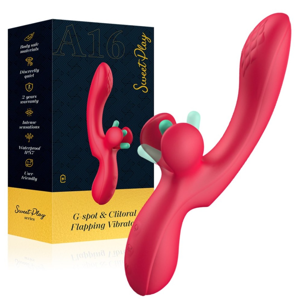 Вібратор - Erospace Sweet Play G-Spot & Critoral Flappinng Vibrator A16 - зображення 1