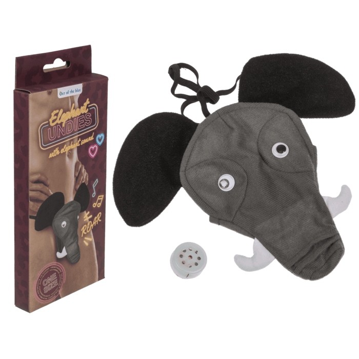 Чоловічі стрінги Слон зі звуком Elephant undies with elephant sound, black - one size - зображення 1