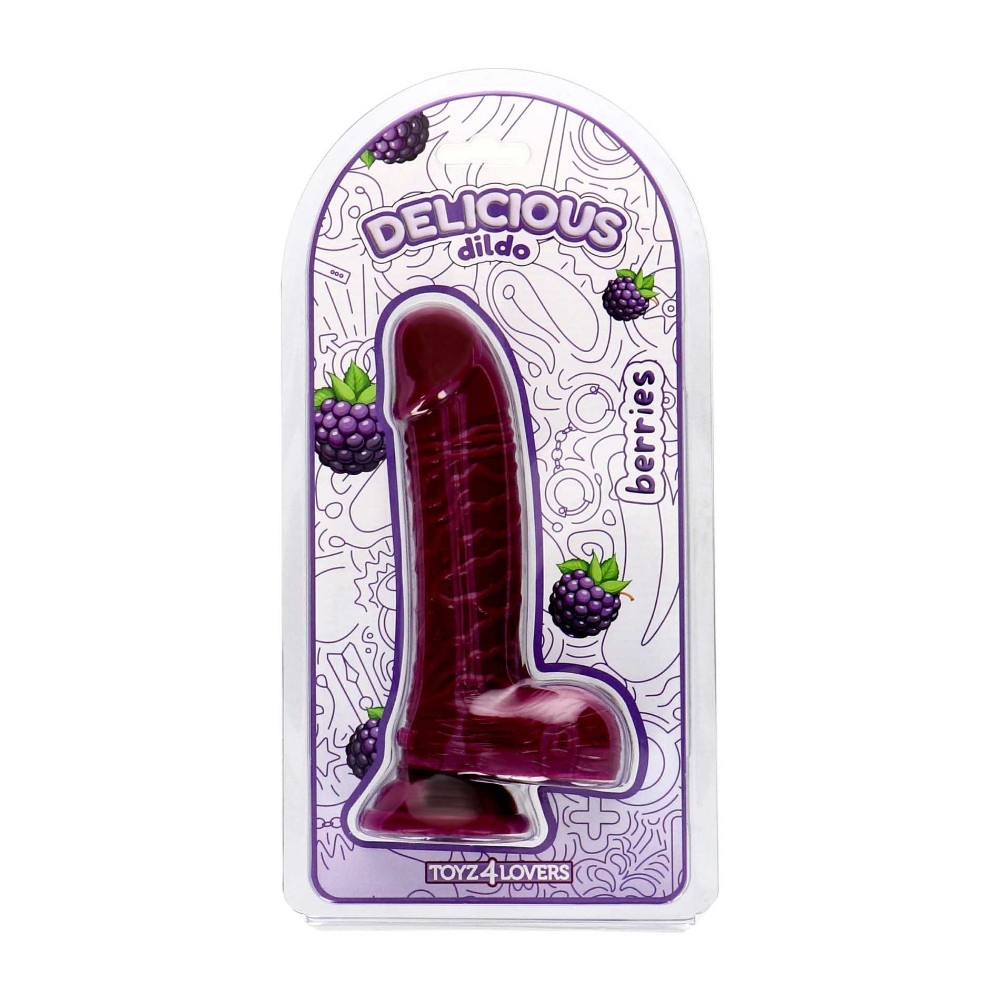 Фалоімітатор з ароматом ожини - Toyz4lovers Delicious Dildo Berries, 18 см - зображення 1