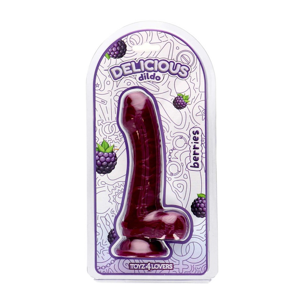 Фалоімітатор з ароматом ожини - Toyz4lovers Delicious Dildo Berries, 18,5 см - зображення 1