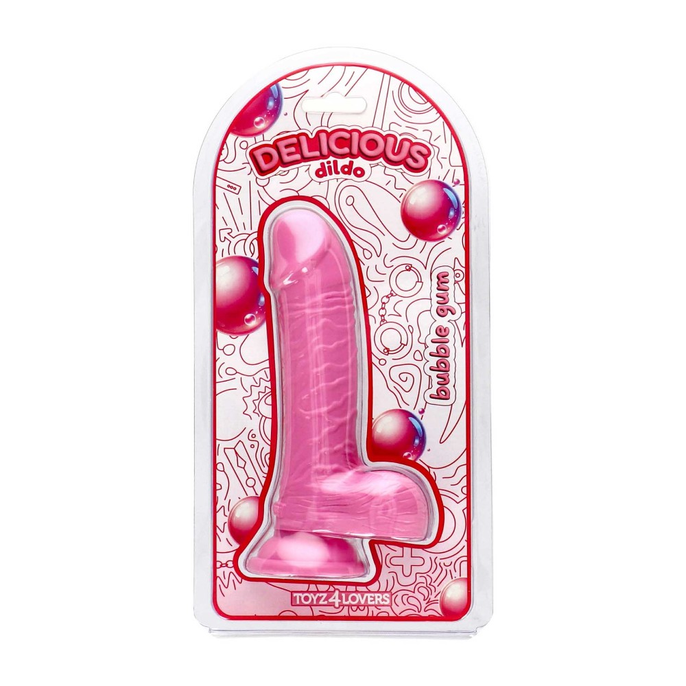 Фалоімітатор з ароматом жуйки - Toyz4lovers Delicious Dildo Bubble Gum, 18 см - зображення 1