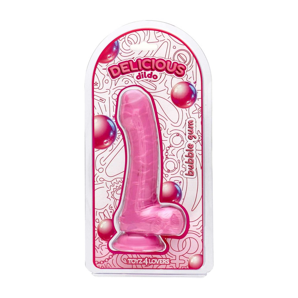 Фалоімітатор з ароматом жуйки - Toyz4lovers Delicious Dildo Bubble Gum, 18,5 см - зображення 1