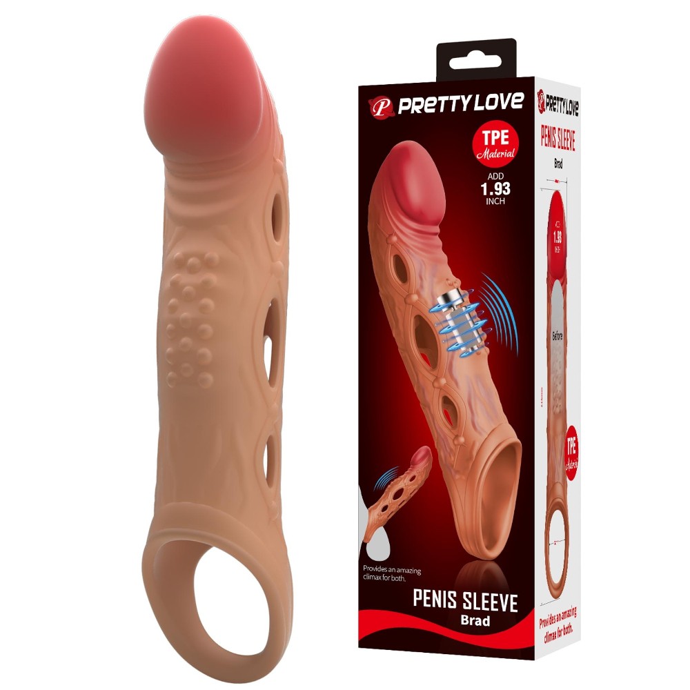Насадка на член - Pretty Love Brad Penis Sleeve Latin - зображення 1