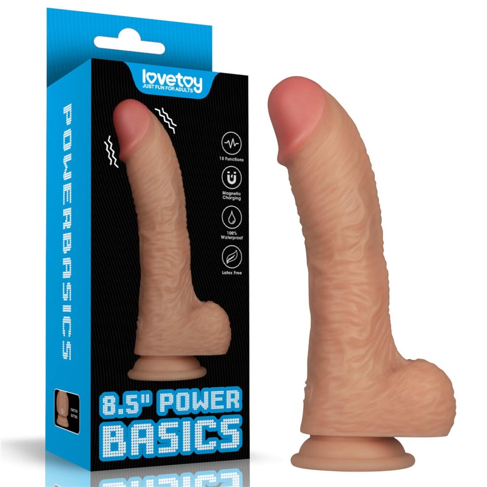 Реалістичний вібратор - Vibrating Power Basics Cock 8.5" - зображення 1