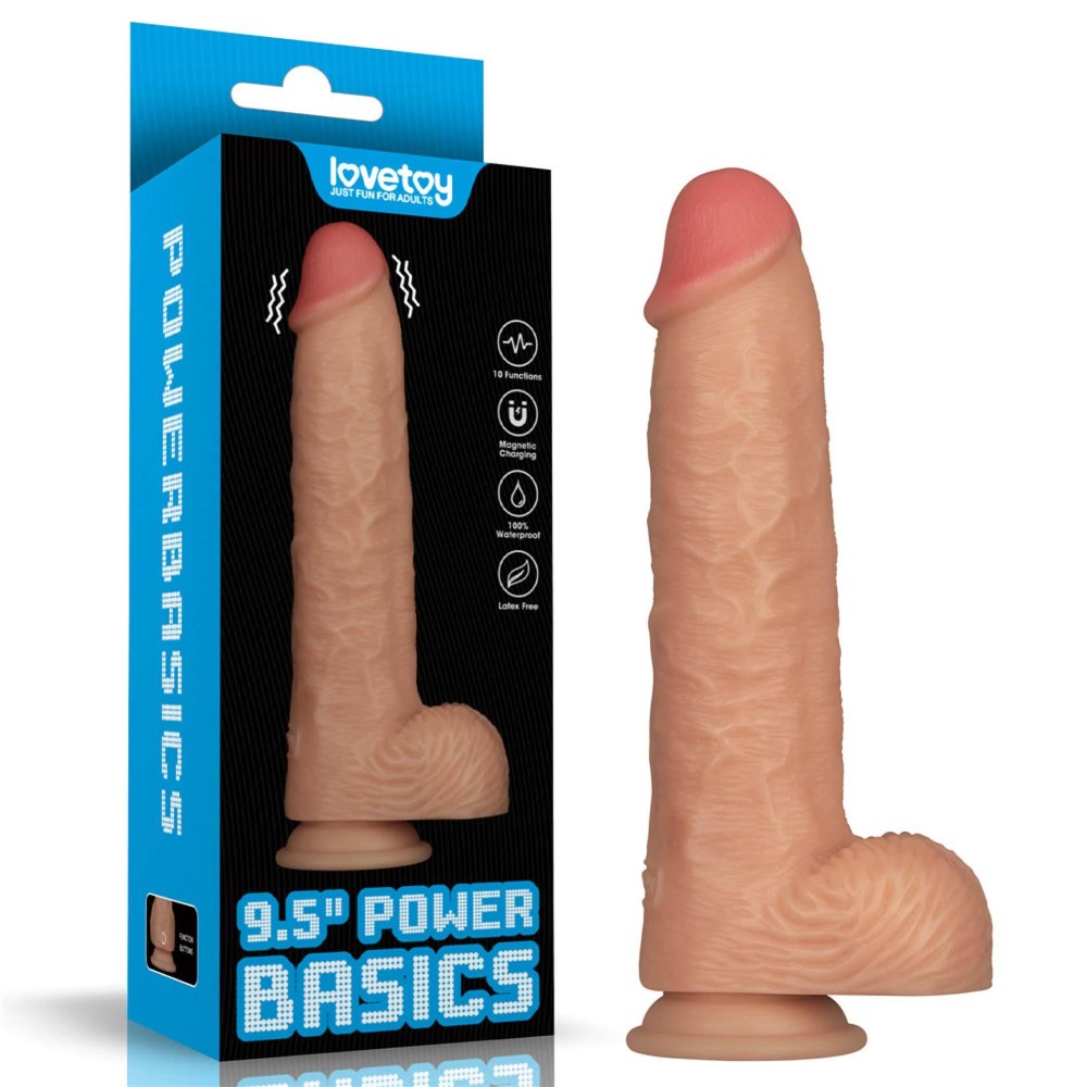 Реалістичний вібратор - Vibrating Power Basics Cock 9.5" - зображення 1