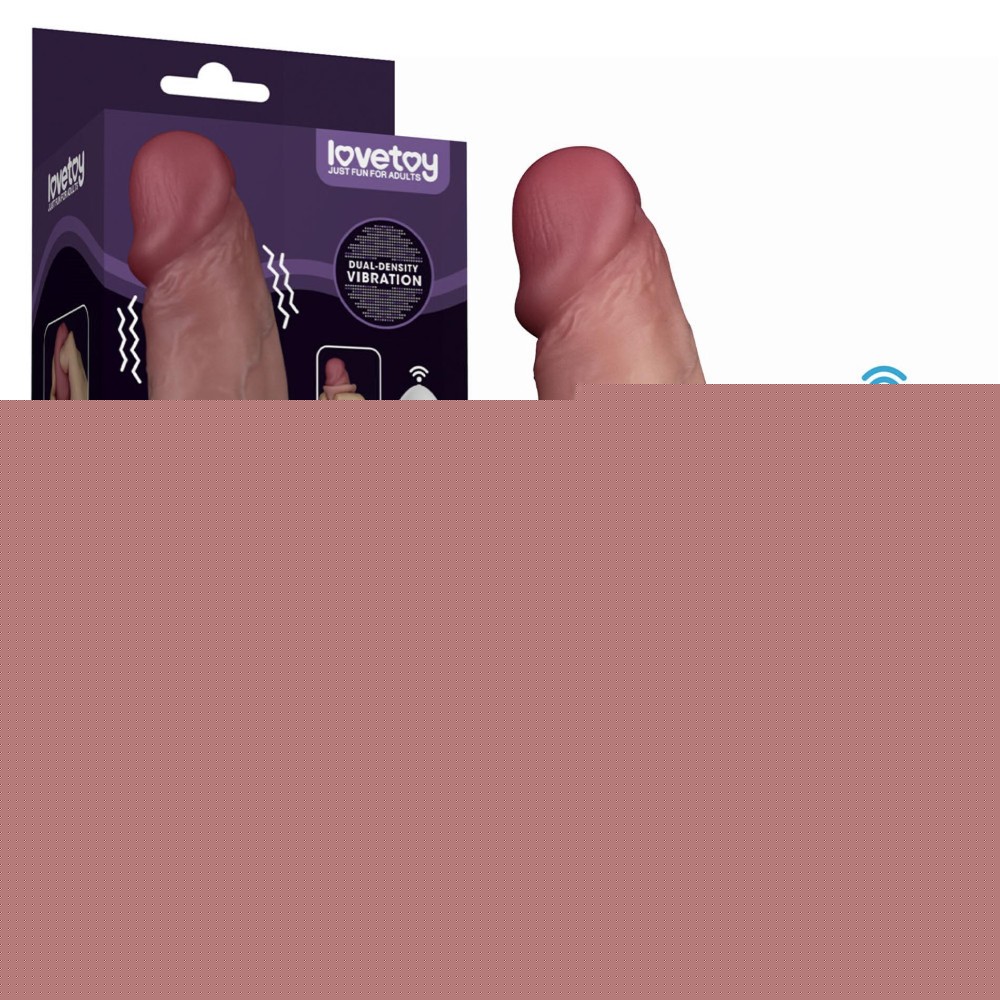 Реалістичний вібратор - Vibrating Sliding Skin Pro II Dual Layer Silicone Dong 8" Flesh - зображення 1