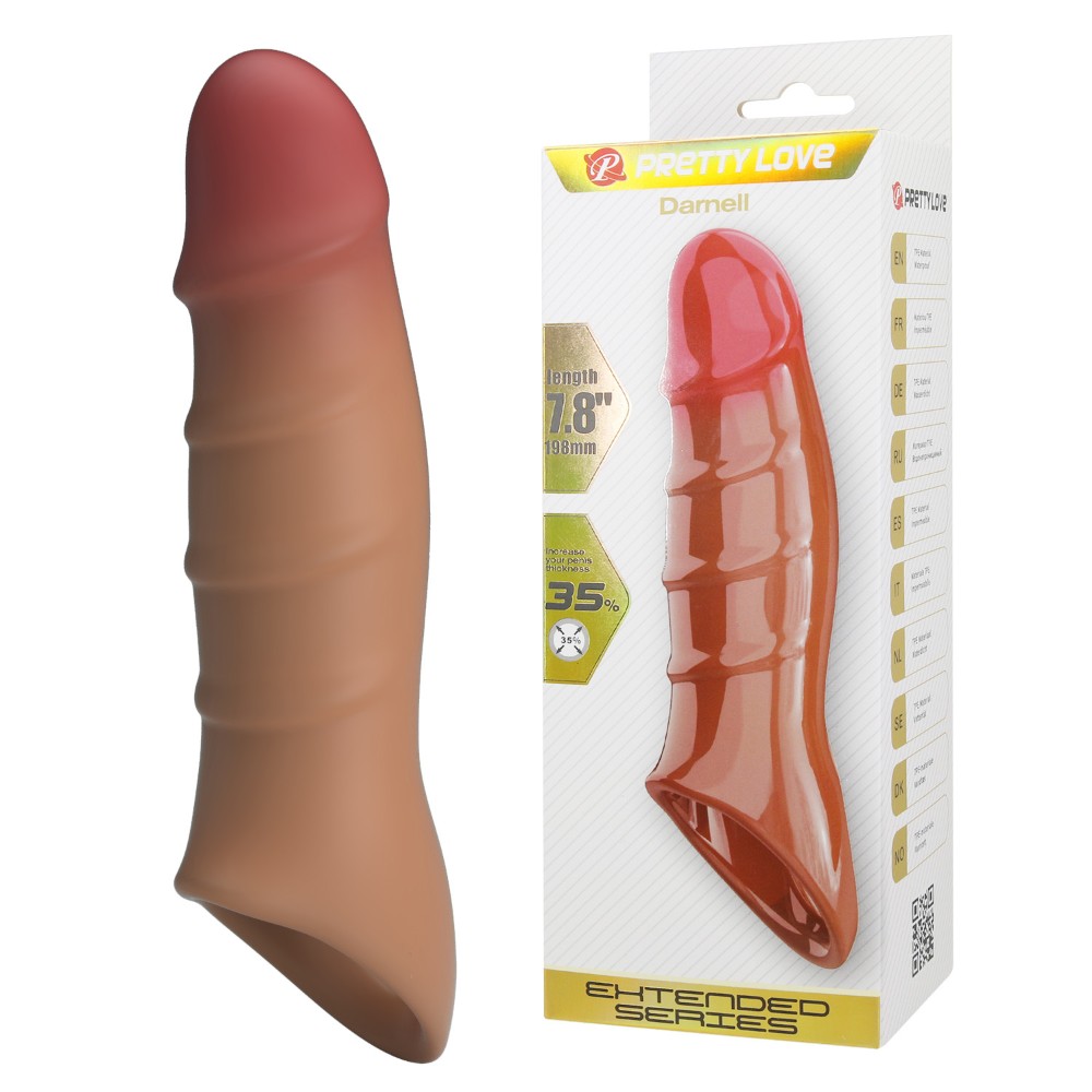 Насадка на член - Pretty Love Damell Penis Sleeve Brown - зображення 1