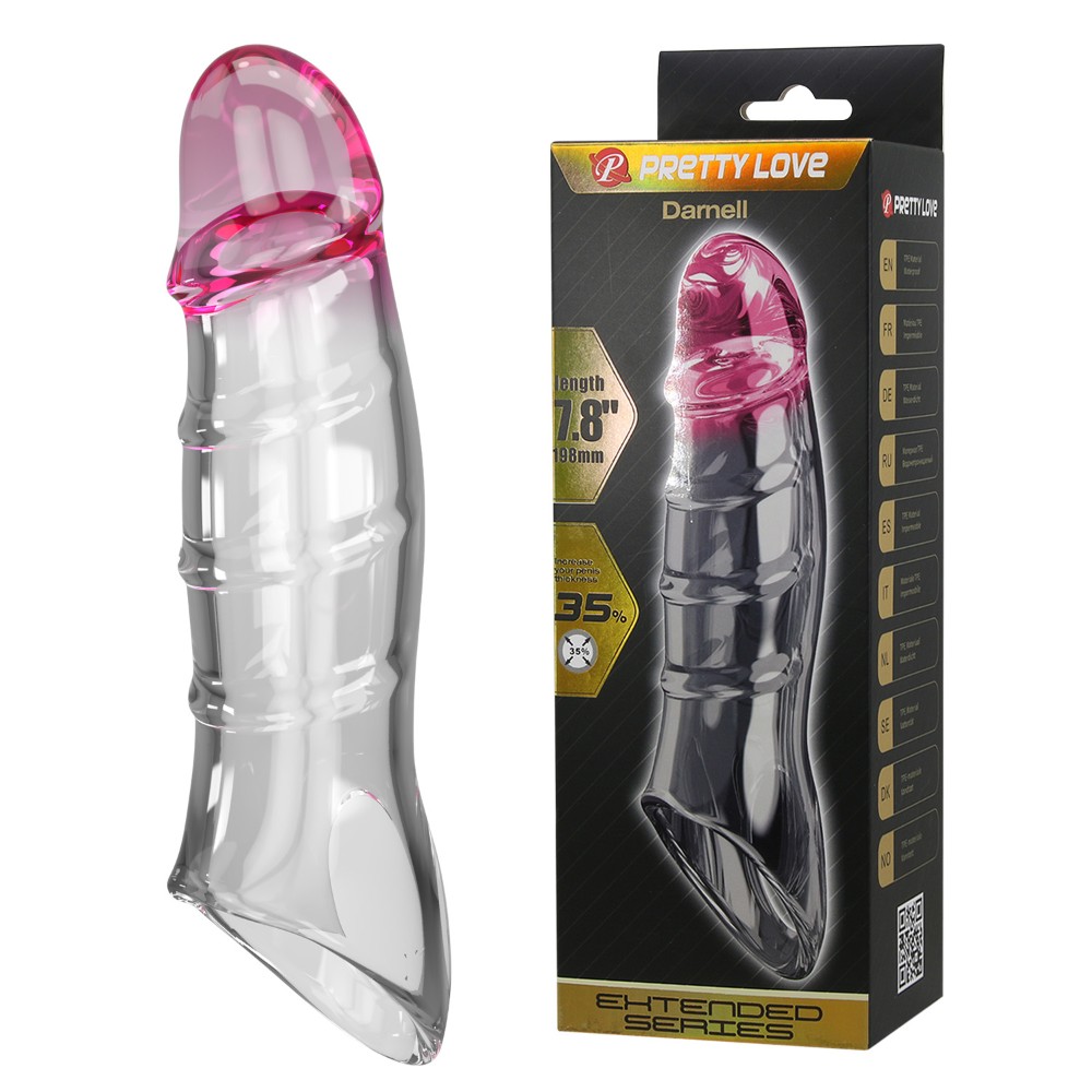 Насадка на член - Pretty Love Damell Penis Sleeve Tranparent - зображення 1