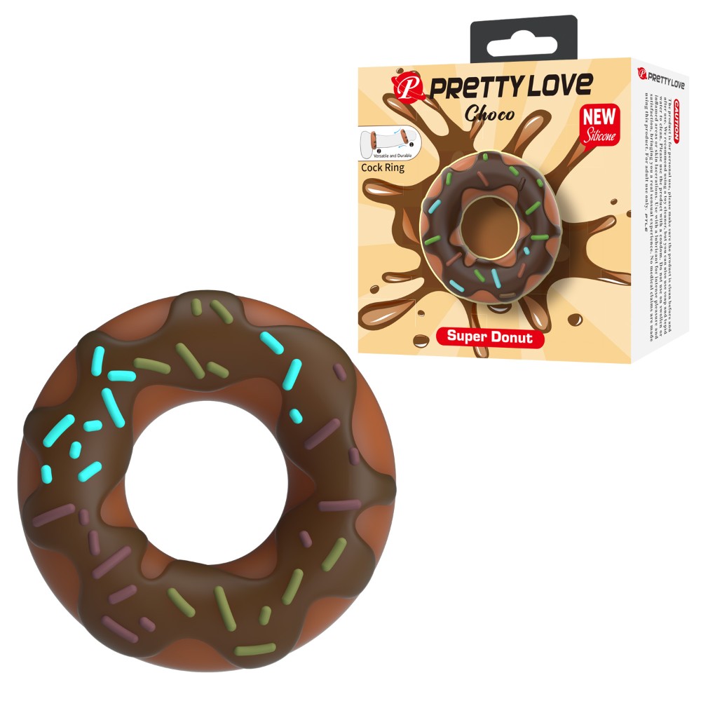 Ерекційне кільце - Pretty Love Choco Super Donut Silicone Cock Ring - зображення 1