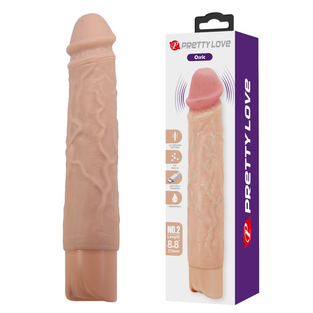 Реалістичний вібратор - Pretty Love Osric Realistic Vibrating Dildo Flesh - зображення 1
