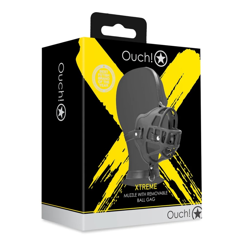 Маска-намордник з кляпом - Ouch! Xtreme Muzzle with Removable Ball Gag - зображення 1