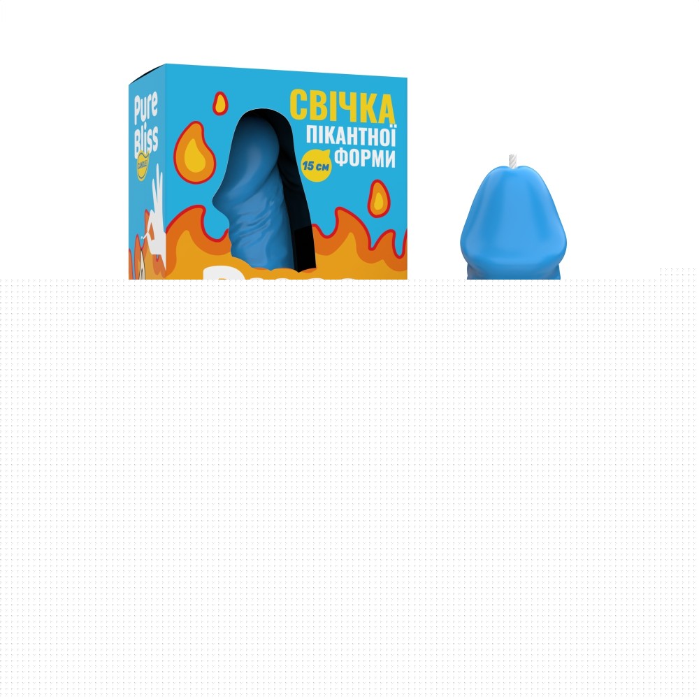Свічка член Pure Bliss Coco Splash Blue, 15 см - зображення 1
