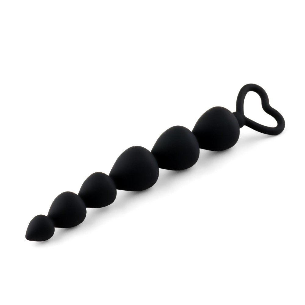 Анальний ланцюжок - Anal Beads Heart Black - зображення 1