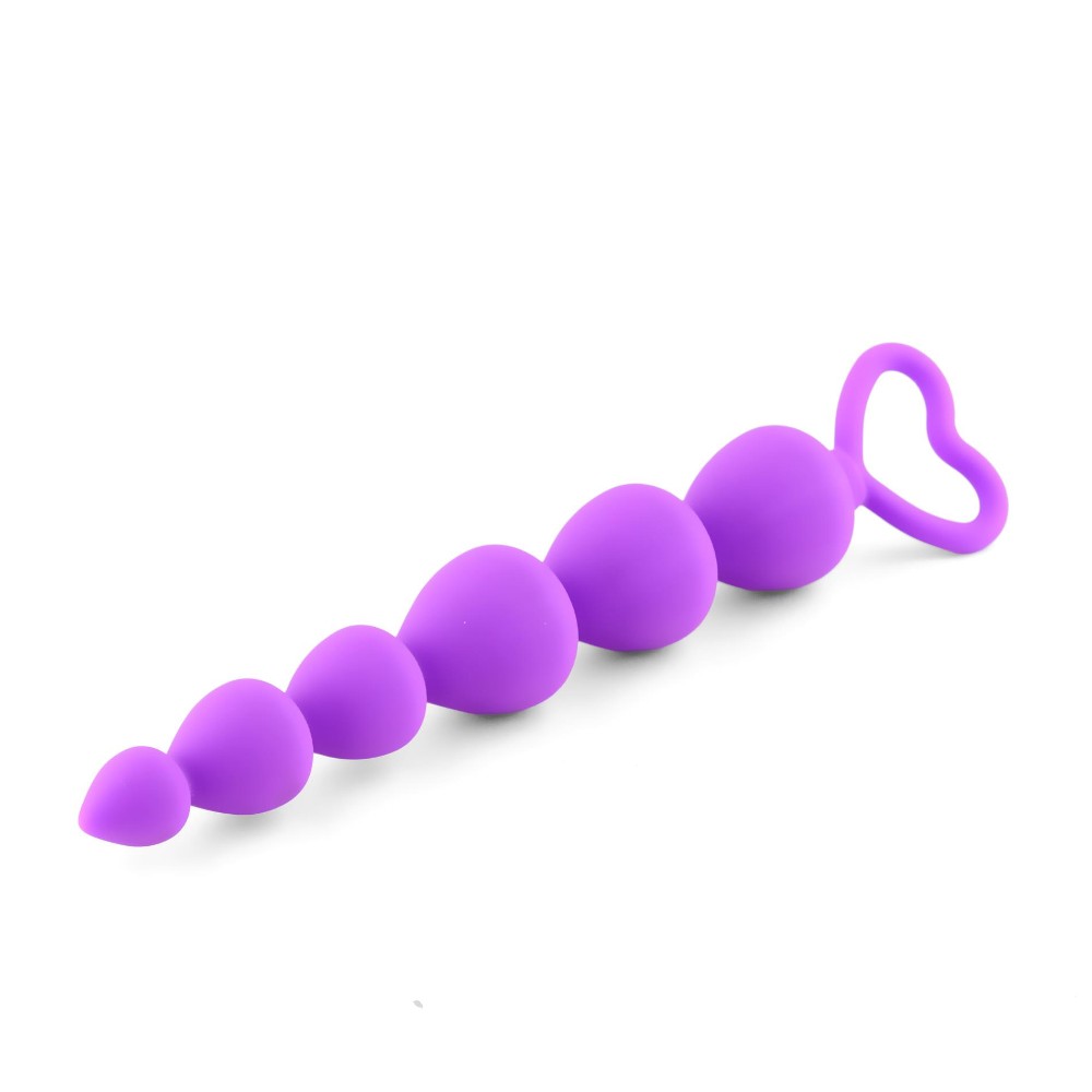 Анальний ланцюжок - Anal Beads Heart Purple - зображення 1