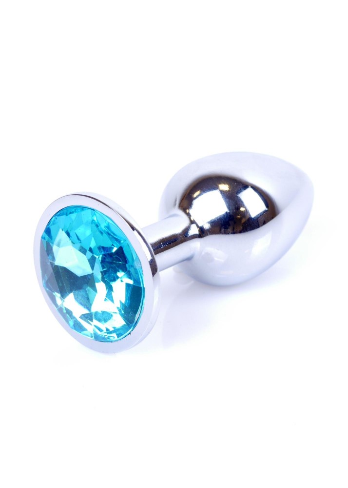Анальна пробка - Jewellery Silver Plug - Light Blue - зображення 1