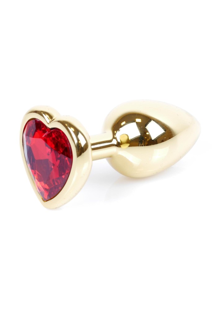 Анальна пробка - Jewellery Gold Heart Plug - Red - зображення 1