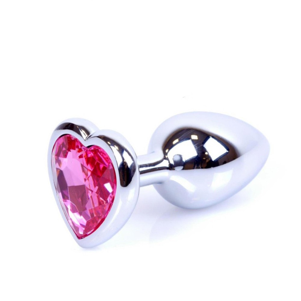Анальна пробка - Jewellery Silver Heart Plug - Light Pink - зображення 1