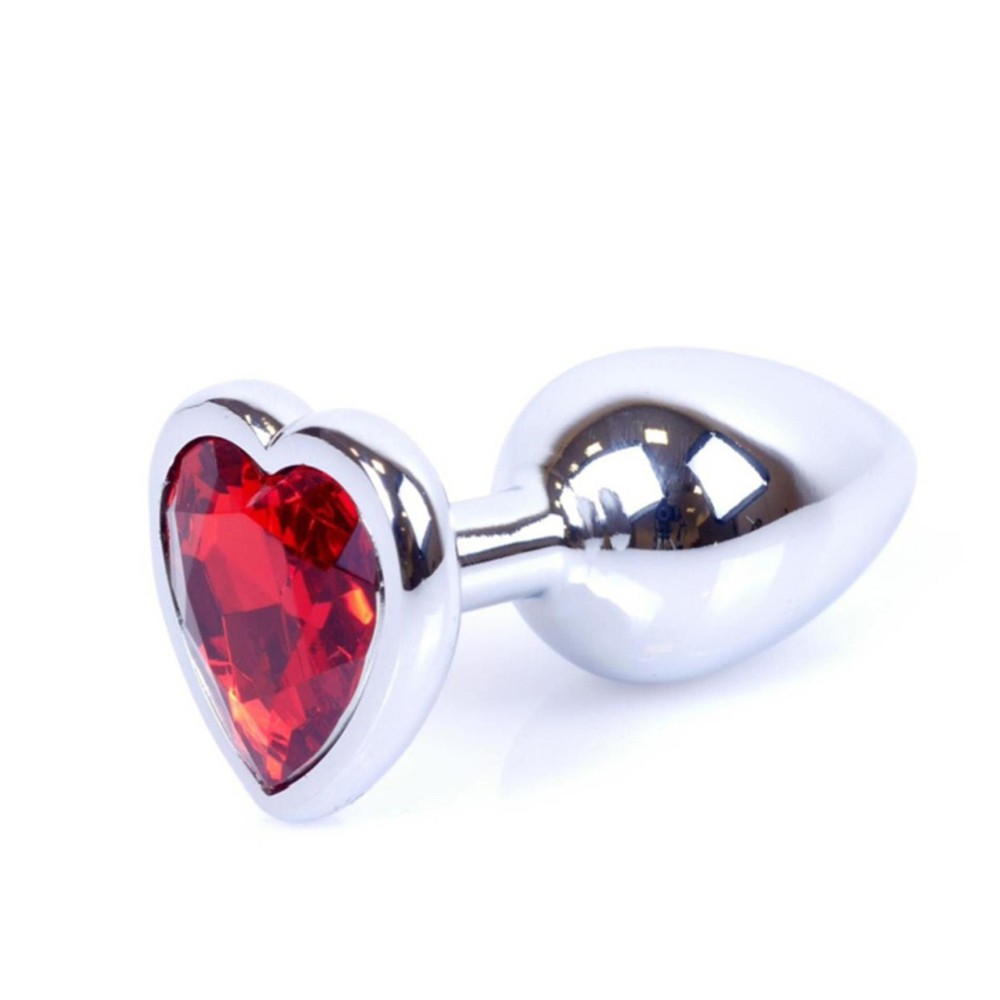 Анальна пробка - Jewellery Silver Heart Plug - Red - зображення 1