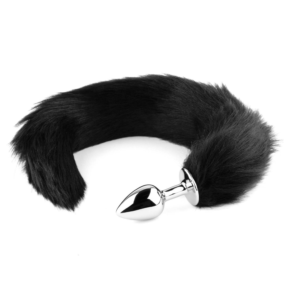 Анальна пробка - Fox Tail Black, XL - зображення 1